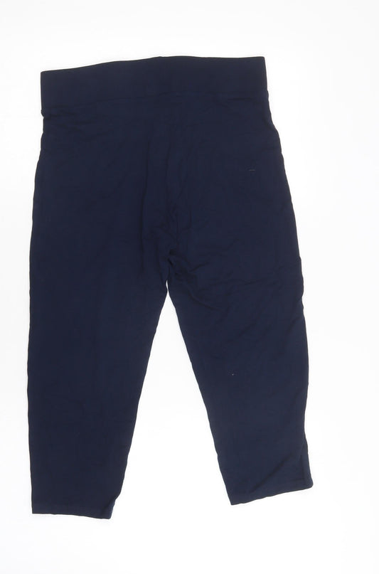 M&S Womens Blue  Viscose Chino Leggings Size 10 L21 in