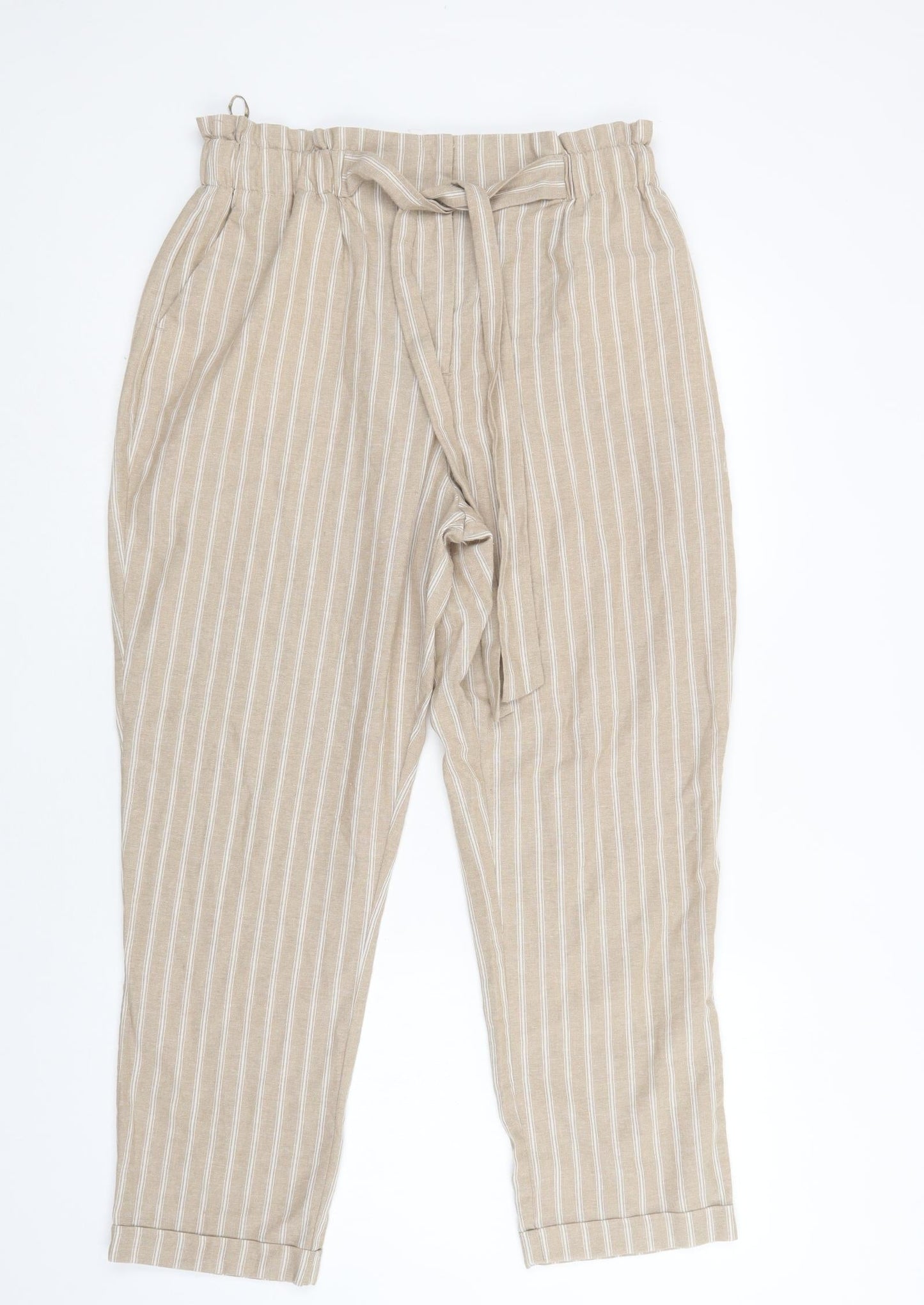 Womens UK Size 14 Peacocks Regular Fit  Beige Trousers