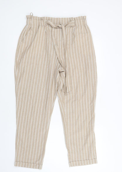 Womens UK Size 14 Peacocks Regular Fit  Beige Trousers