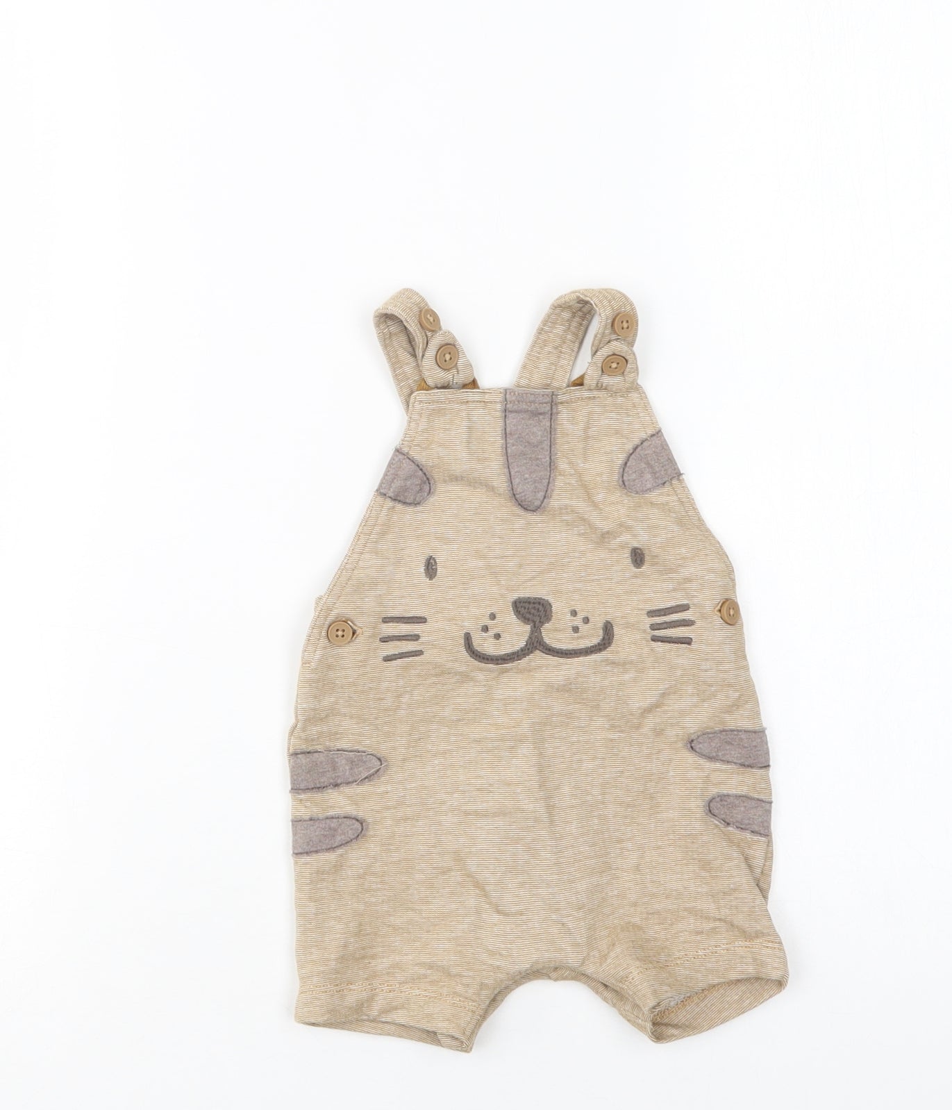 George Baby Beige  Cotton Jogger Trousers Size 0-3 Months  Snap - Cute Animal