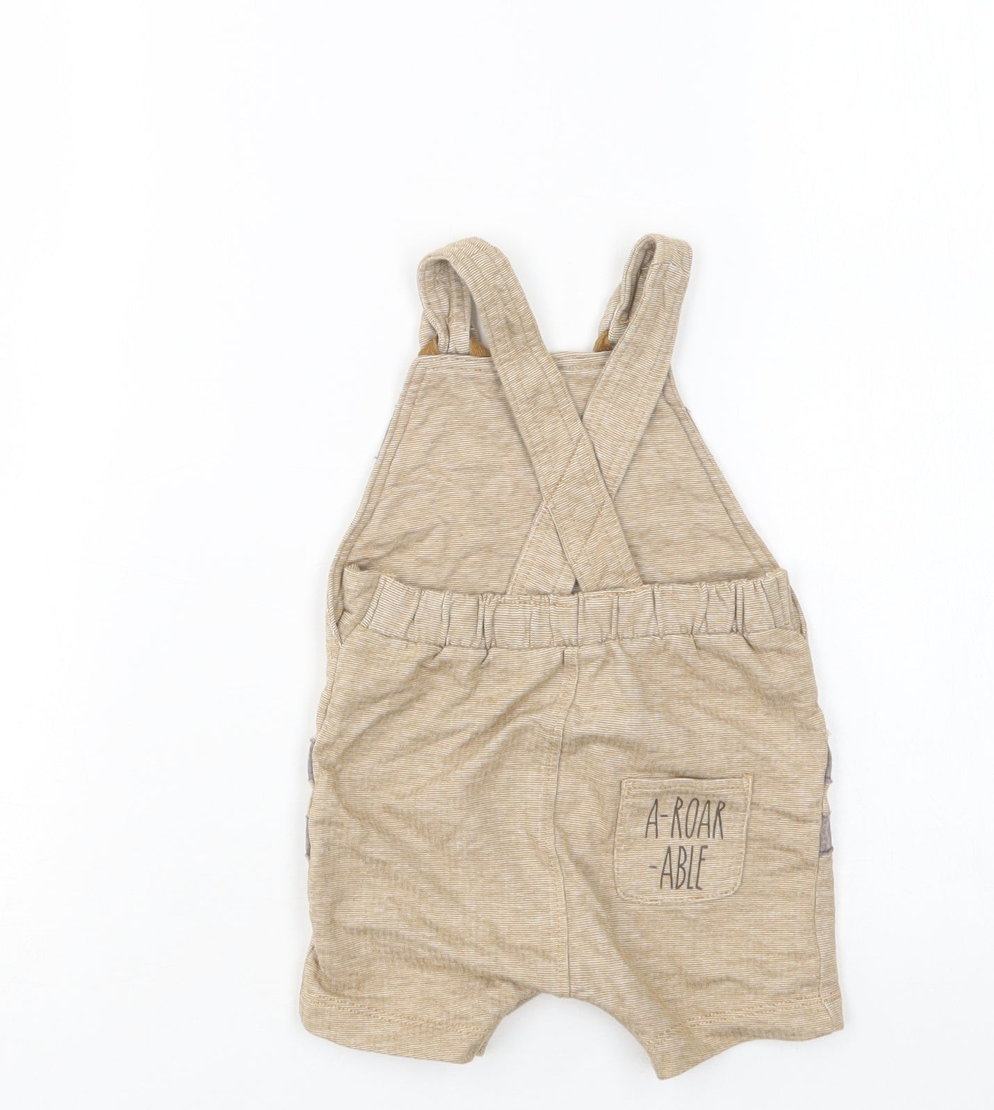 George Baby Beige  Cotton Jogger Trousers Size 0-3 Months  Snap - Cute Animal