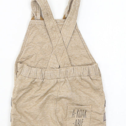 George Baby Beige  Cotton Jogger Trousers Size 0-3 Months  Snap - Cute Animal