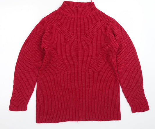 Damart Womens Purple Mock Neck  Acrylic Pullover Jumper Size 14