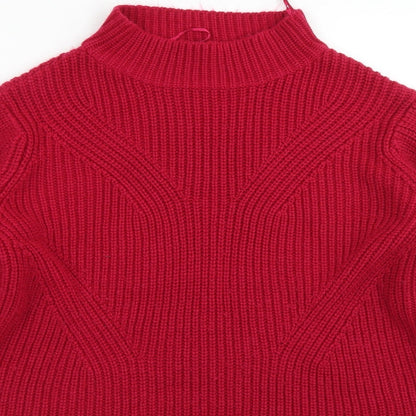 Damart Womens Purple Mock Neck  Acrylic Pullover Jumper Size 14