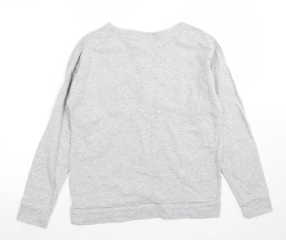 Papaya Womens Grey  Cotton Pullover Sweatshirt Size S