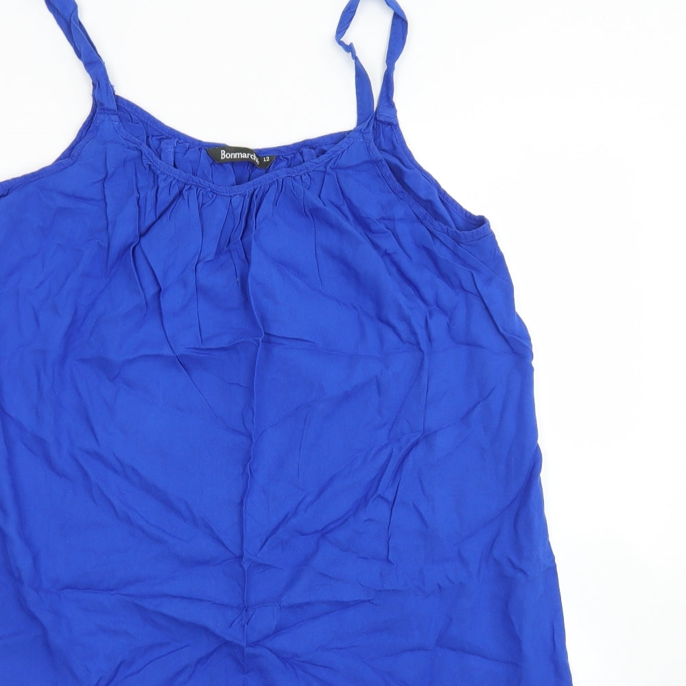 Bonmarché Womens Blue  Viscose Tank Dress  Size 12  Round Neck
