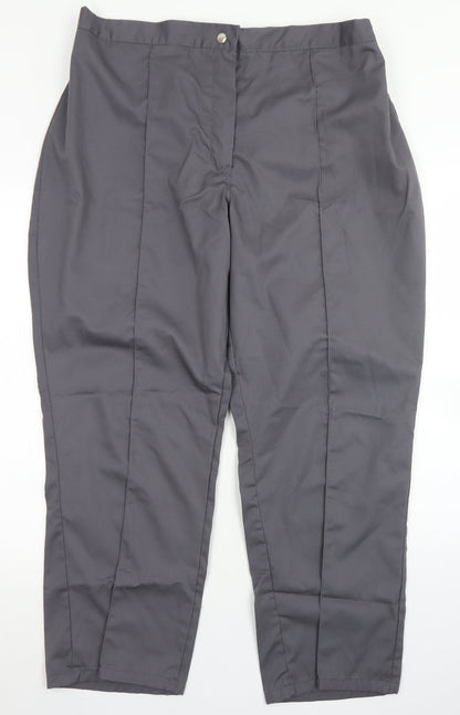 Womens UK Size 22 Alexandra Regular Fit Dress Pants Grey Trousers