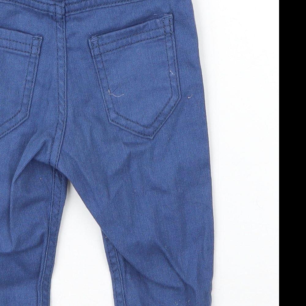 F&F Boys Blue  Cotton Capri Jeans Size 6-9 Months  Button