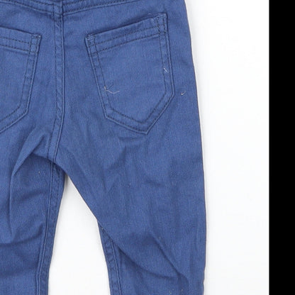 F&F Boys Blue  Cotton Capri Jeans Size 6-9 Months  Button