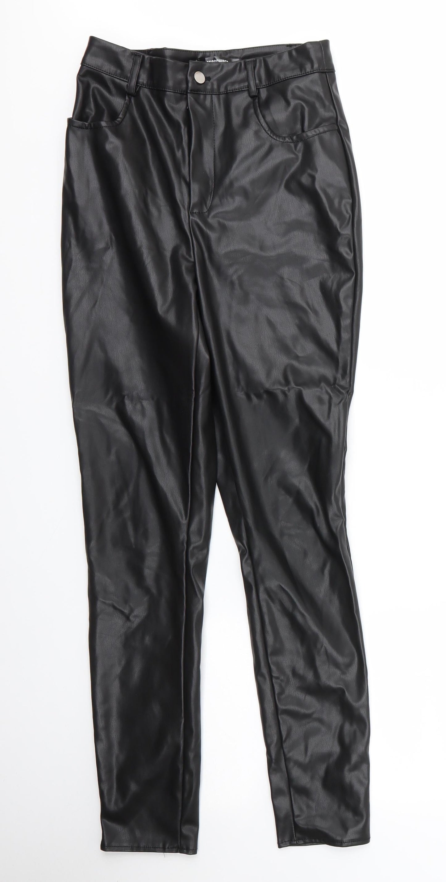 Womens UK Size 10 Missguided Regular Fit Carrot Black Trousers