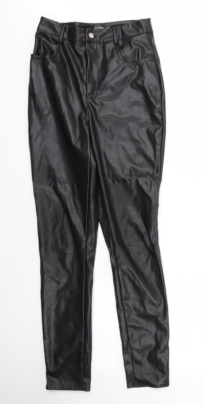 Womens UK Size 10 Missguided Regular Fit Carrot Black Trousers