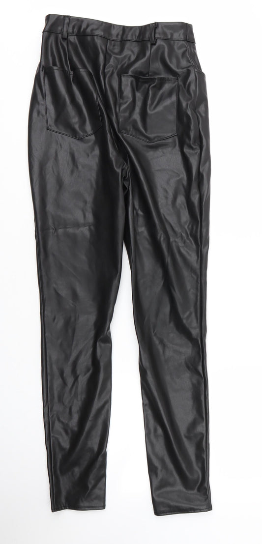 Womens UK Size 10 Missguided Regular Fit Carrot Black Trousers