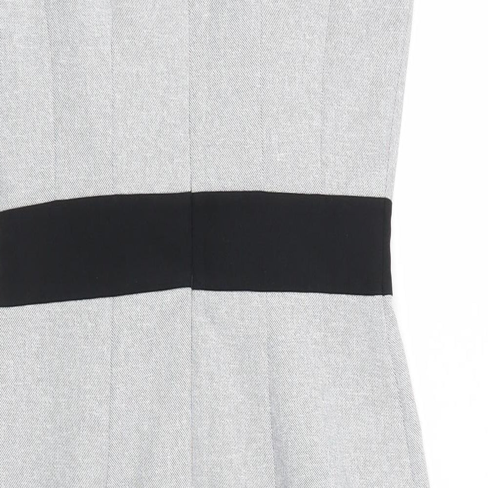 Dorothy Perkins Womens Grey  Polyester Sheath  Size 8  Square Neck Zip