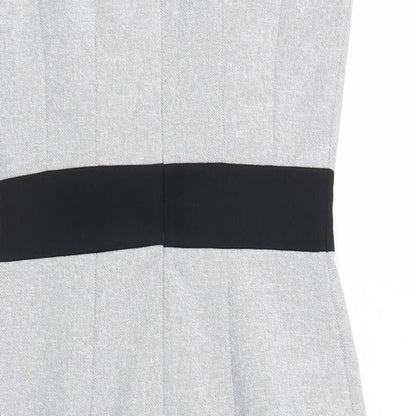 Dorothy Perkins Womens Grey  Polyester Sheath  Size 8  Square Neck Zip