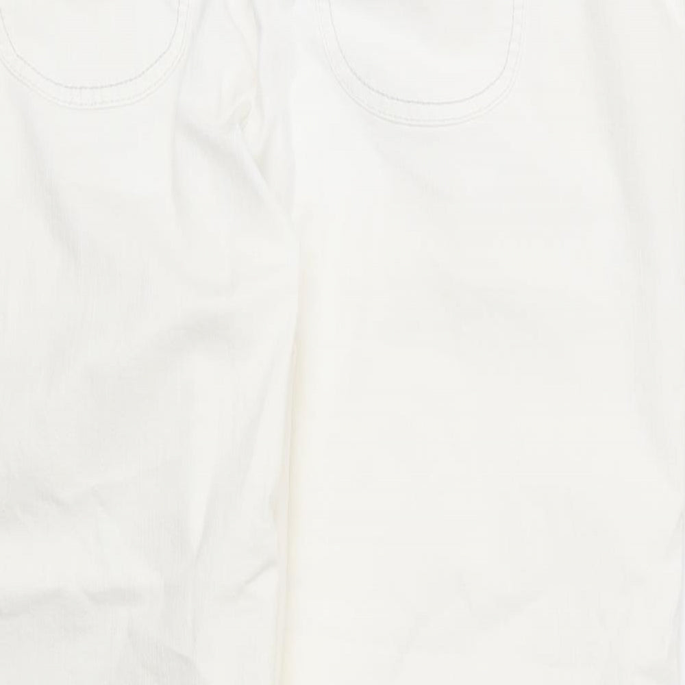 Gerry Weber Womens White  Cotton Capri Trousers Size 34 in L27 in Regular Zip