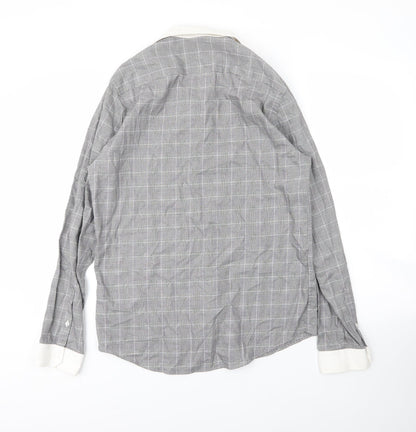 Mens UK Size 15.5 Limehaus Grey  Button-Up Long Sleeve Casual Shirt