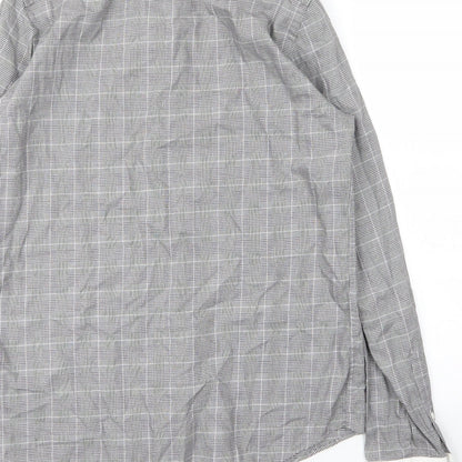 Mens UK Size 15.5 Limehaus Grey  Button-Up Long Sleeve Casual Shirt
