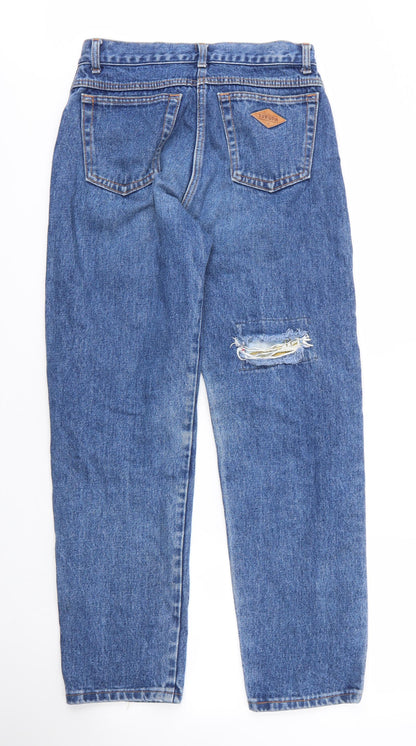 Europa Womens Blue  Cotton Mom Jeans Size 28 in L28 in Regular Zip