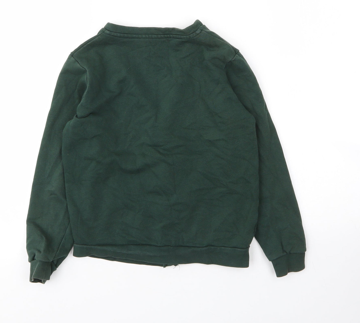 George Girls Green V-Neck  Cotton Cardigan Jumper Size 8 Years  Button