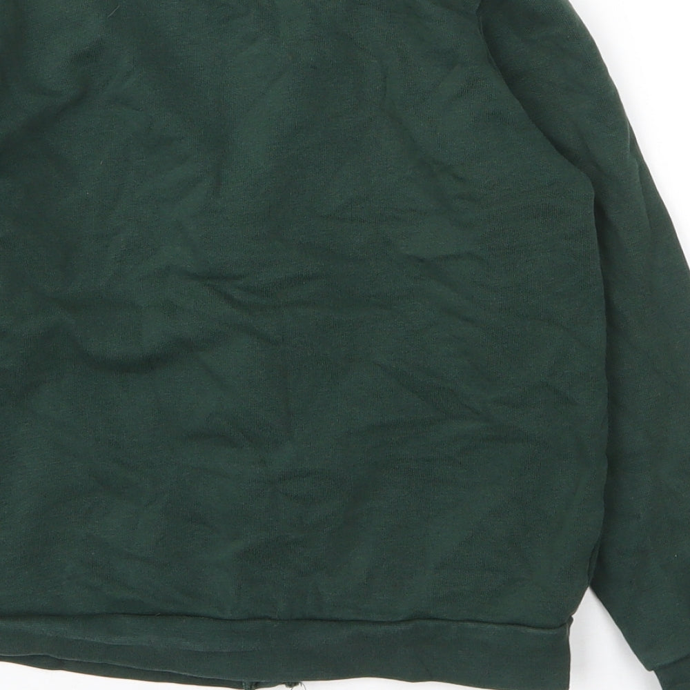 George Girls Green V-Neck  Cotton Cardigan Jumper Size 8 Years  Button