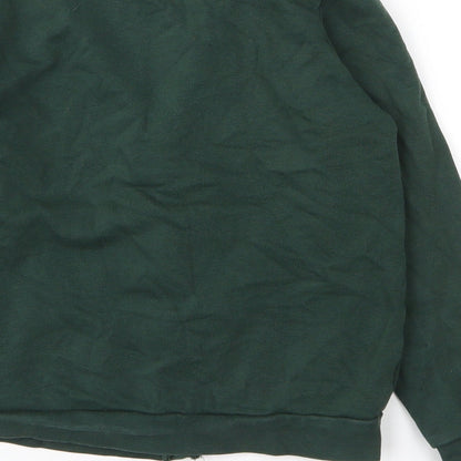 George Girls Green V-Neck  Cotton Cardigan Jumper Size 8 Years  Button