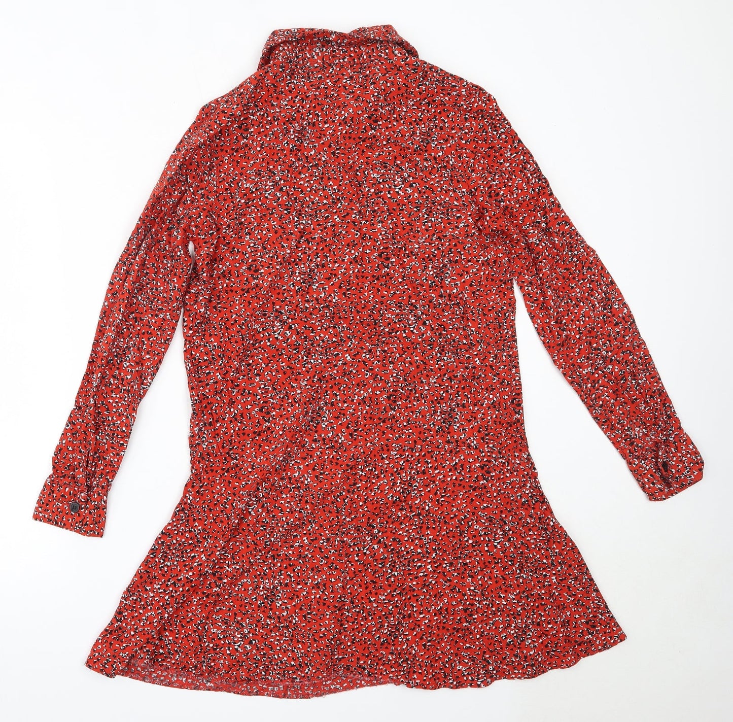 Primark Womens Red  Viscose Fit & Flare  Size 8  Collared