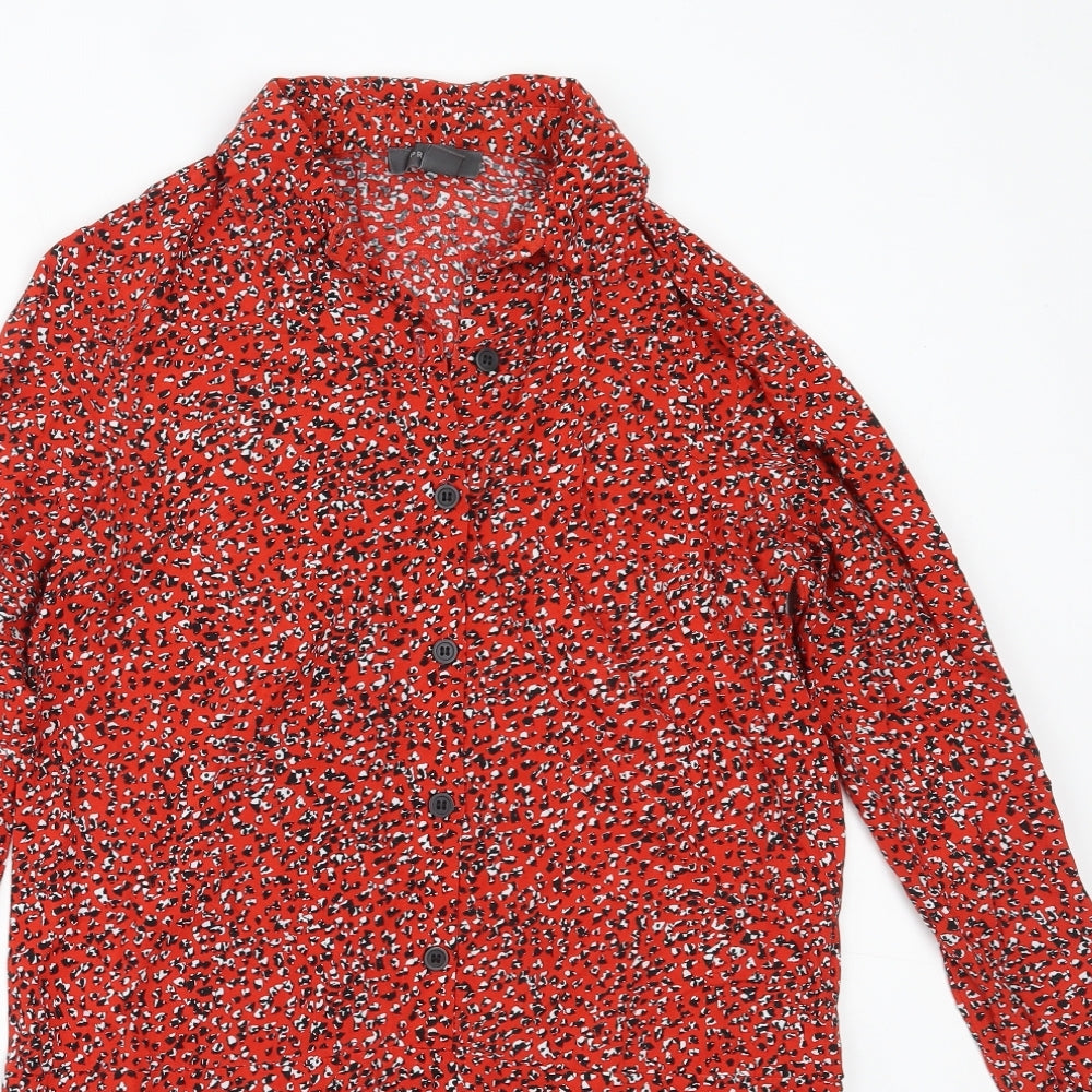 Primark Womens Red  Viscose Fit & Flare  Size 8  Collared
