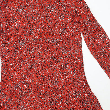 Primark Womens Red  Viscose Fit & Flare  Size 8  Collared