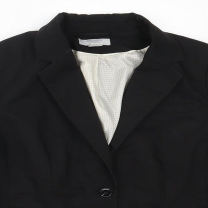 H&M Womens Black  Cotton Jacket Blazer Size 42