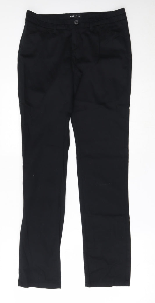 MNG Womens Black  Polyester Trousers  Size 40 L32.5 in Regular