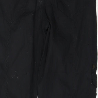 Womens UK Size 36 Yessica Regular Fit Cropped Black Trousers