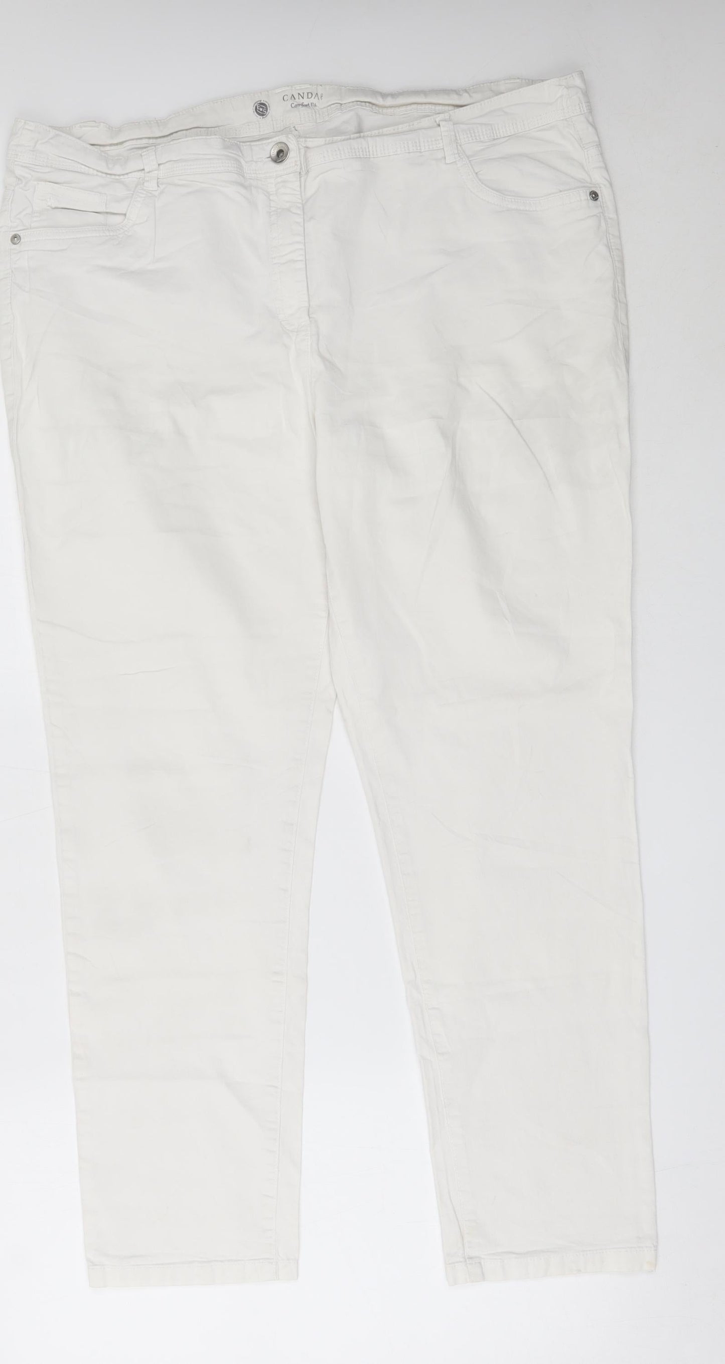 Womens UK Size 48 CANDA Regular Fit  White Trousers