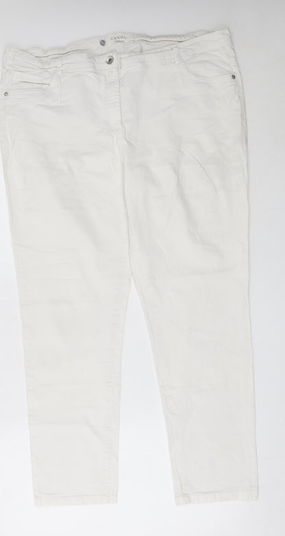 Womens UK Size 48 CANDA Regular Fit  White Trousers