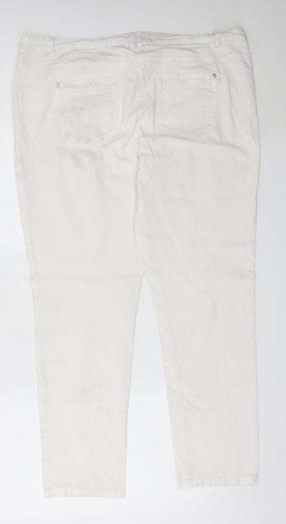 Womens UK Size 48 CANDA Regular Fit  White Trousers