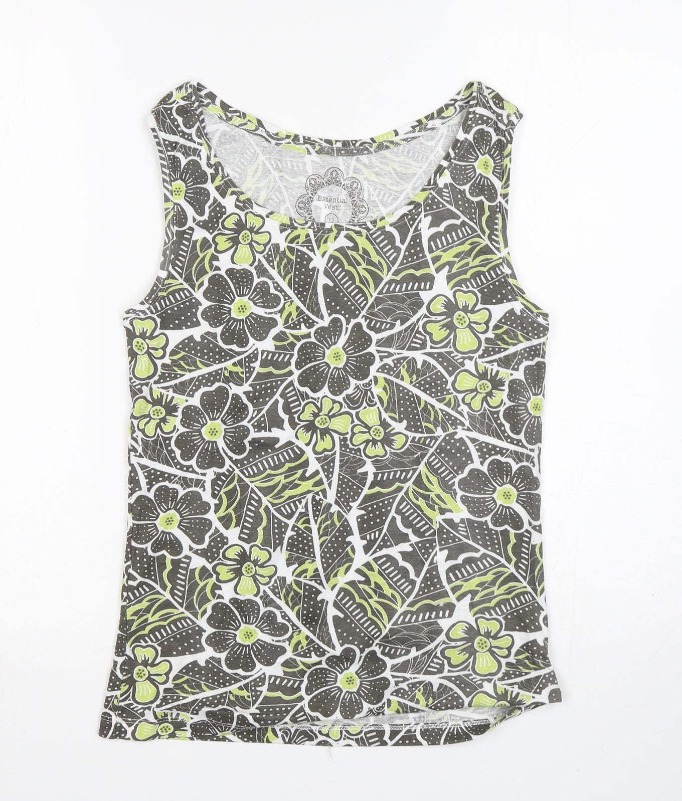 Womens UK Size 12 Preworn Green Basic Tank