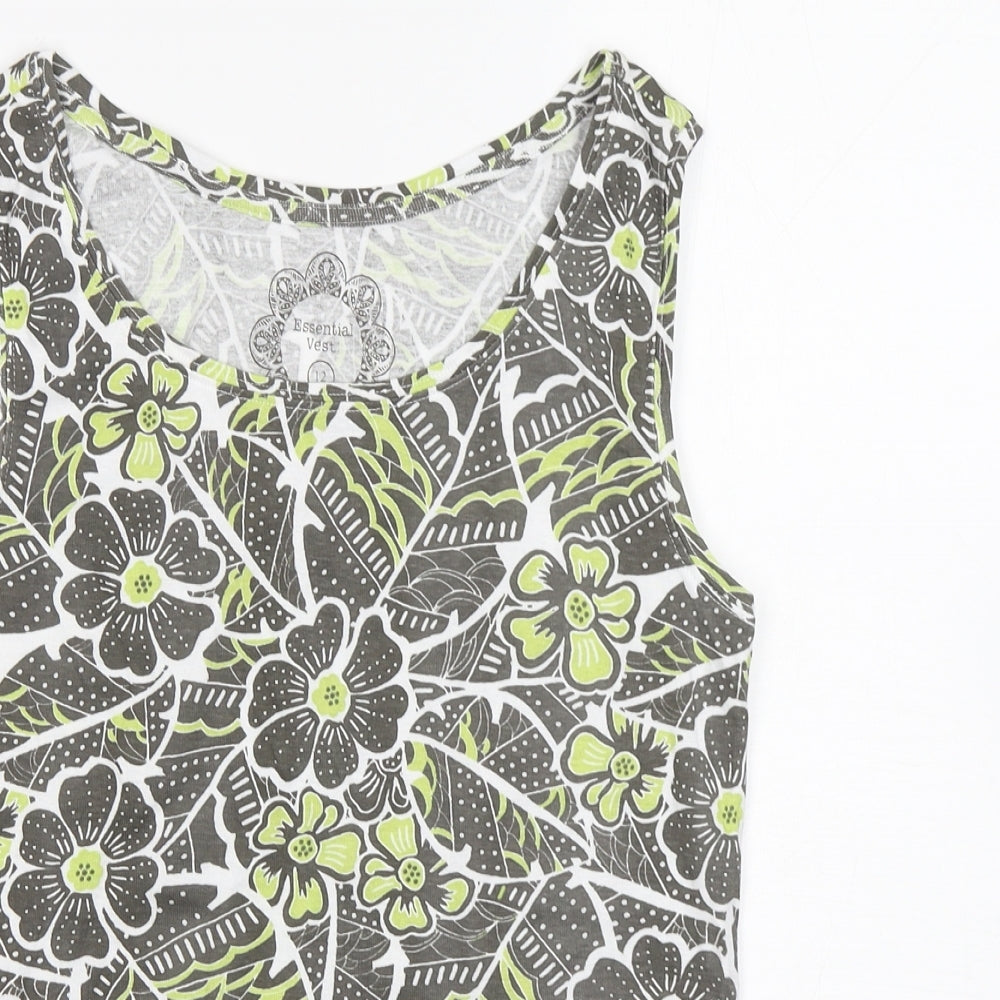 Womens UK Size 12 Preworn Green Basic Tank