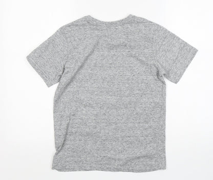 Matalan Boys Grey  Cotton Basic T-Shirt Size 10 Years Round Neck  - Skate