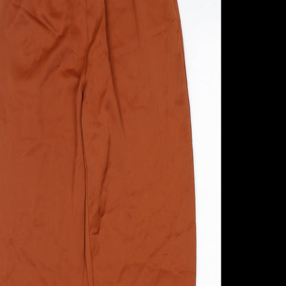 Preworn Womens Brown  Polyester Harem Trousers Size 8 L28 in Regular