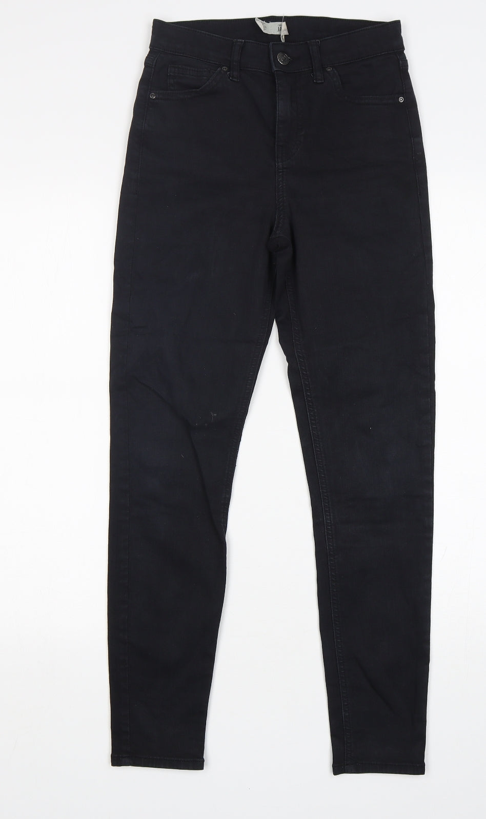 Topshop Womens Black  Cotton Skinny Jeans Size 26 in L28 in Regular