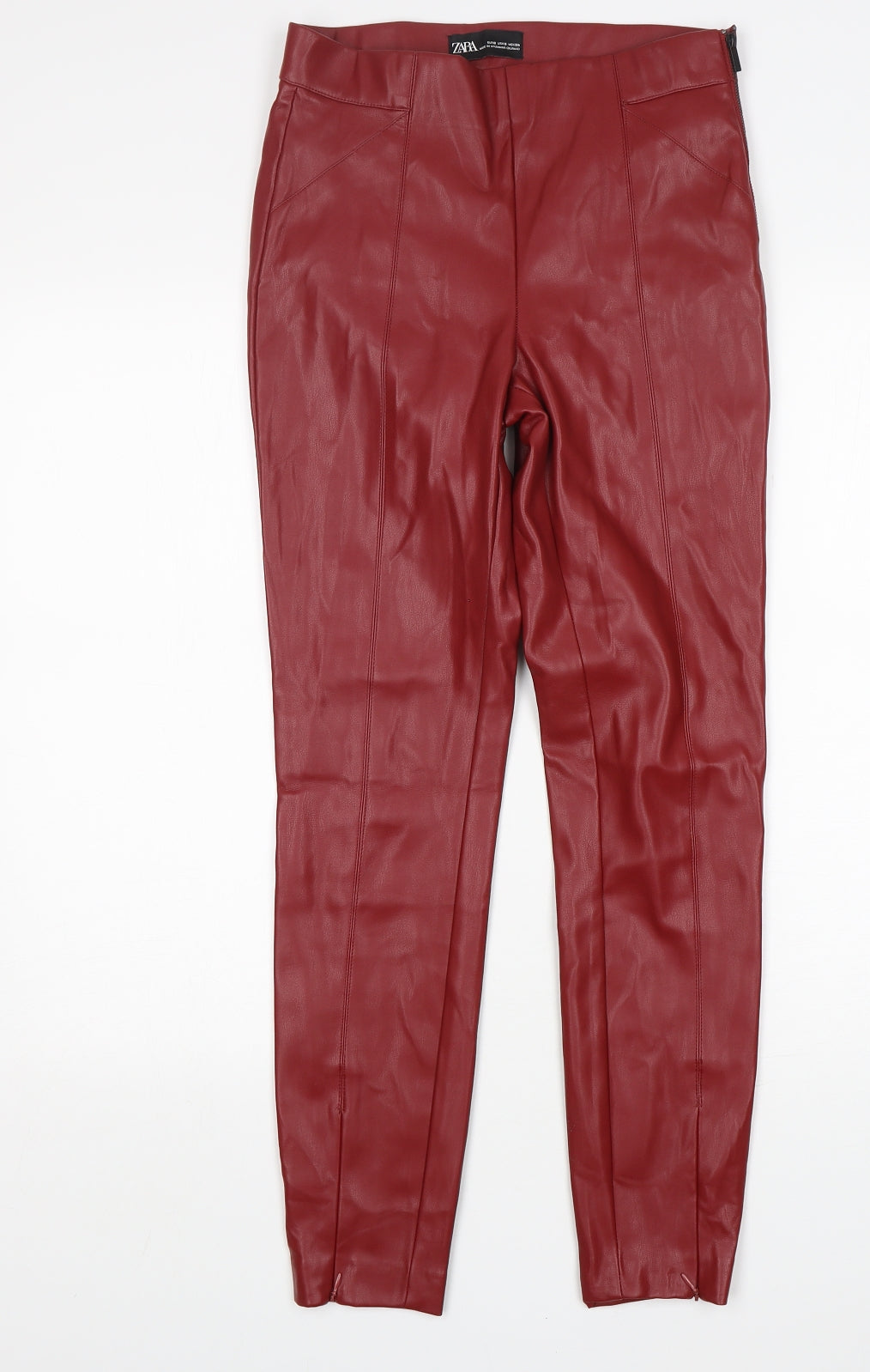 Zara Womens Red  Polyurethane Jegging Jeans Size S L28 in Regular