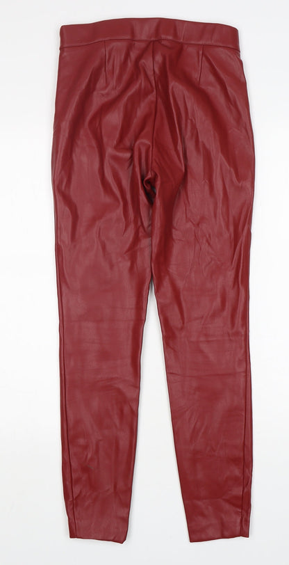 Zara Womens Red  Polyurethane Jegging Jeans Size S L28 in Regular