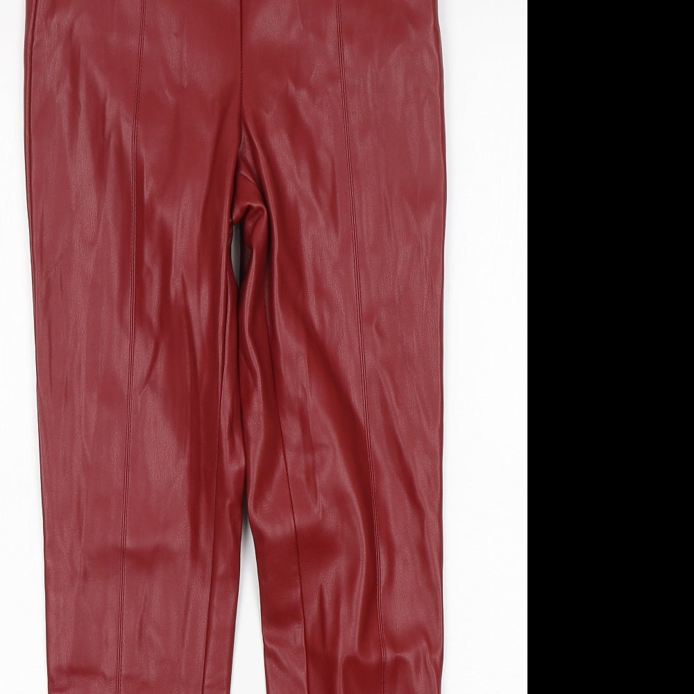 Zara Womens Red  Polyurethane Jegging Jeans Size S L28 in Regular