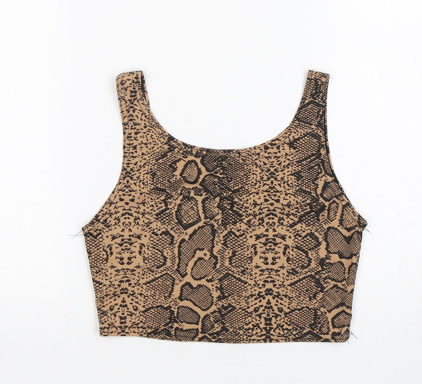Missguided Womens Multicoloured Animal Print Polyester Basic Tank Size 8 Round Neck