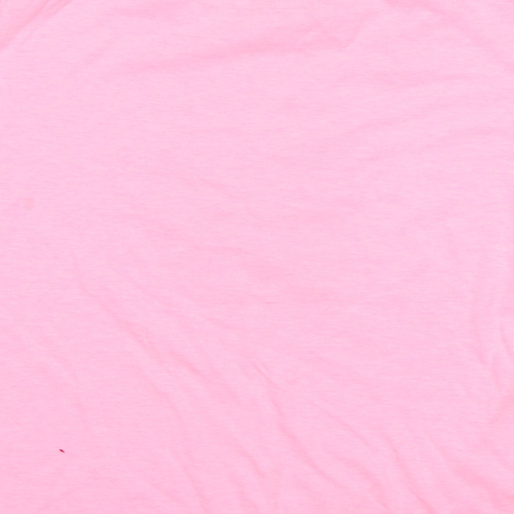 The Vacation Supply Co Girls Pink  Cotton Basic T-Shirt Size M Round Neck  - Miami Beach