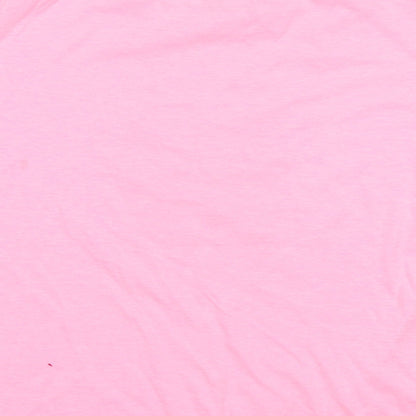 The Vacation Supply Co Girls Pink  Cotton Basic T-Shirt Size M Round Neck  - Miami Beach