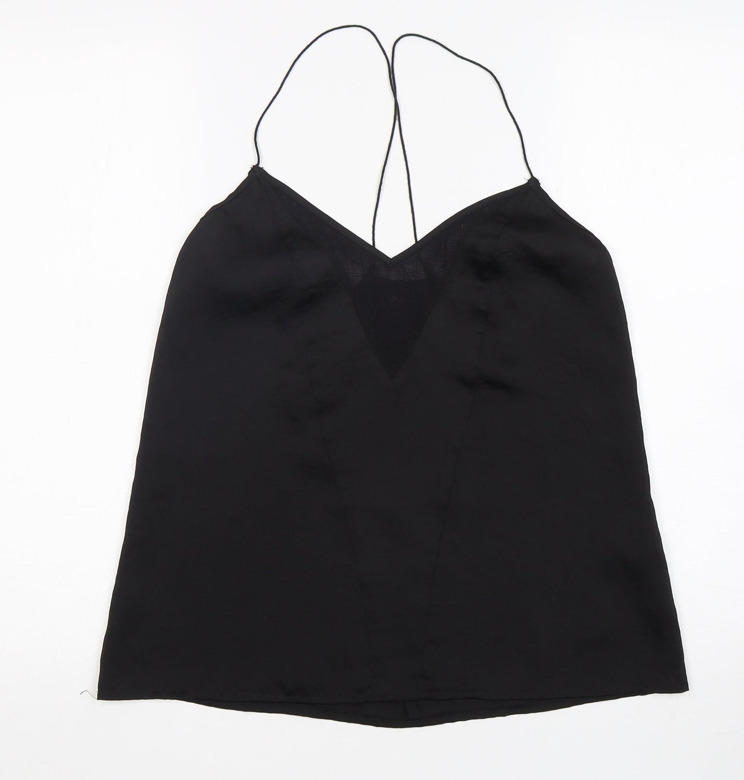 ASOS Womens Black  Polyester Basic Tank Size 10 V-Neck
