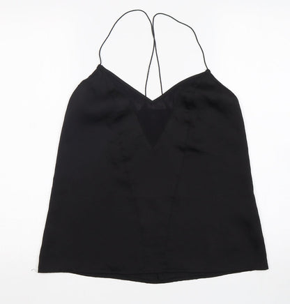 ASOS Womens Black  Polyester Basic Tank Size 10 V-Neck