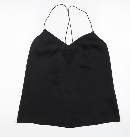 ASOS Womens Black  Polyester Basic Tank Size 10 V-Neck
