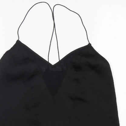 ASOS Womens Black  Polyester Basic Tank Size 10 V-Neck