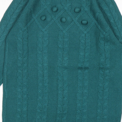 Damart Womens Green Round Neck  Acrylic Pullover Jumper Size 10